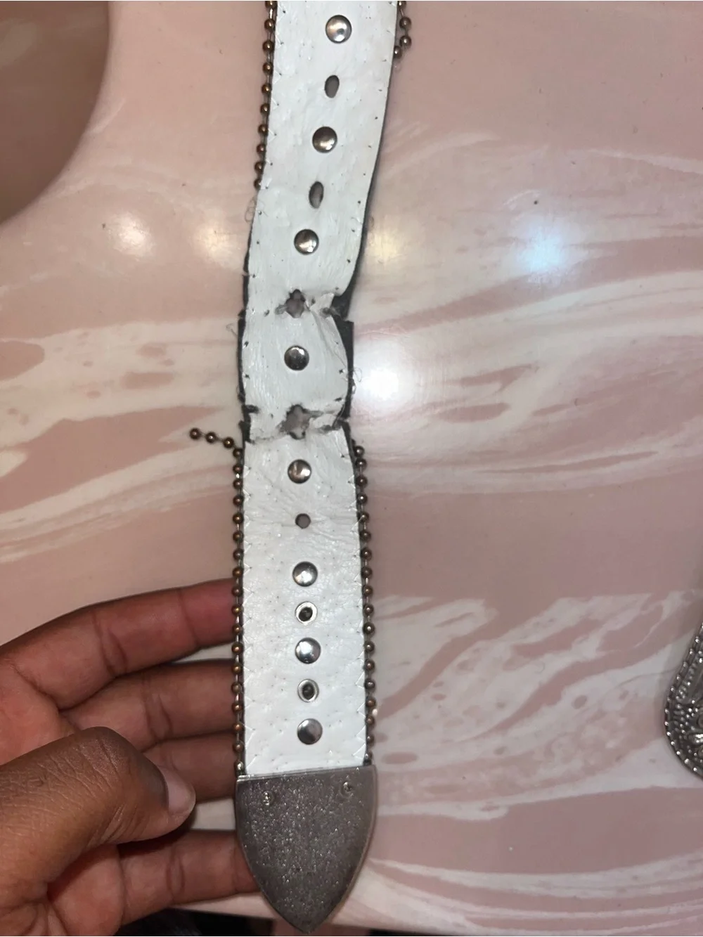 White Sparkle Rhinestone Western Belt - Women's Accessory